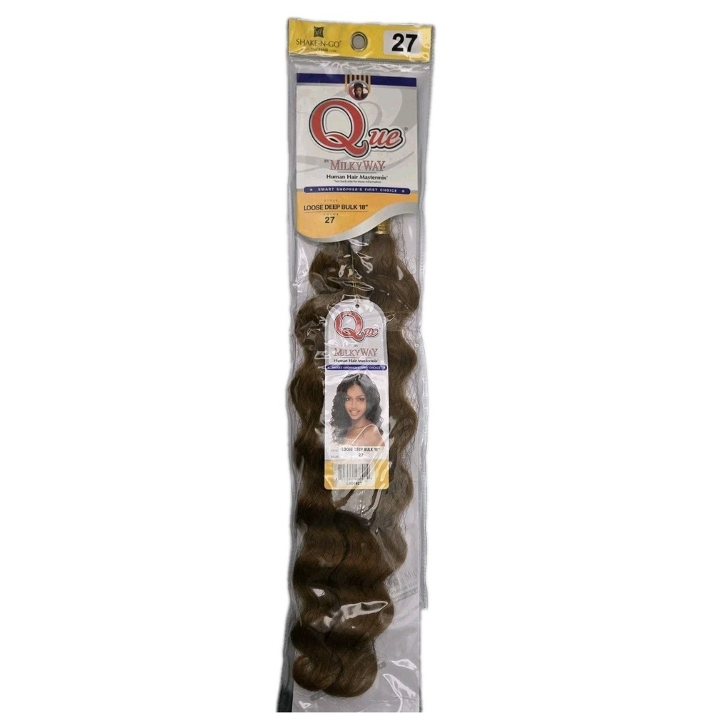 Que By Milky Way Loose Deep Bulk 18" Human Hair Color 27 Braiding Hair New